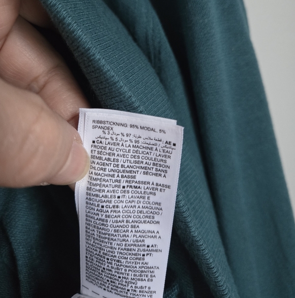 ATHLETA Teal V-Neck Modal Sweater - Picture 4 of 6